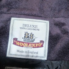 British 100% Cashmere Coat Purple Heart Collar Deluxe Rare Unisex Size Free