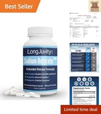 Enhanced Digestive Wellness with LongJuvity Sodium Butyrate 300mg - 120 Count