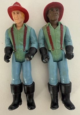2-Tonka Firefighters Caucasian & African-American 1979 3.75  Action Figures VTG