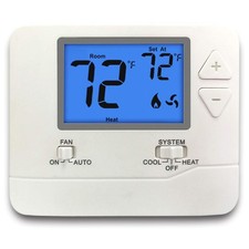 ELECTECK Non-Programmable Digital Thermostat, 1 Heat/1 Cool, Big LCD, White