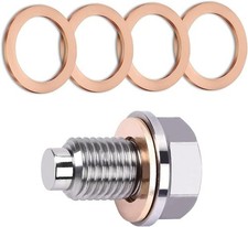 M12 x 1.25 Magnetic Oil Drain Plug, Stainless Steel Oil Pan B Size: M12 x 1.25