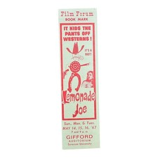 1967 Lemonade Joe Syracuse University Film Forum Bookmark Gifford Auditorium