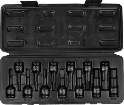 SUNEX TOOLS 3649 SAE & Metric Impact Hex Driver Set