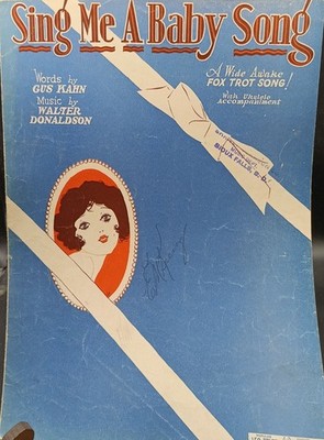 Vintage 1920s Sheet Music ''Sing Me A Baby Song'' By Gus Kahn & Walter Donaldson
