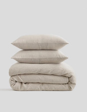 NWOT Quince European Linen Natural Chambray Duvet Cover Set King Cal King