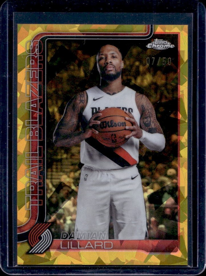 2025-26 Topps Chrome Update Sapphire Damian Lillard Gold Refractor #/50