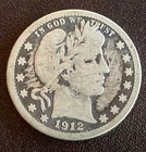 1912-S USA BARBER QUARTER KM-114 N-10591 ~$14 MELT~ SCARCE DATE & BETTER GRADE!