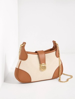 Leather Canvas Crossbody Bag
