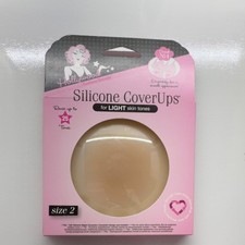 Hollywood Fashion Secrets Silicone Beige Nipple Covers Size 2 Reusable