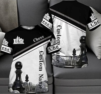 Personalized Name Chess 3D Full Color Shirt, Custom Name Chess 3D Shirt S-5XL