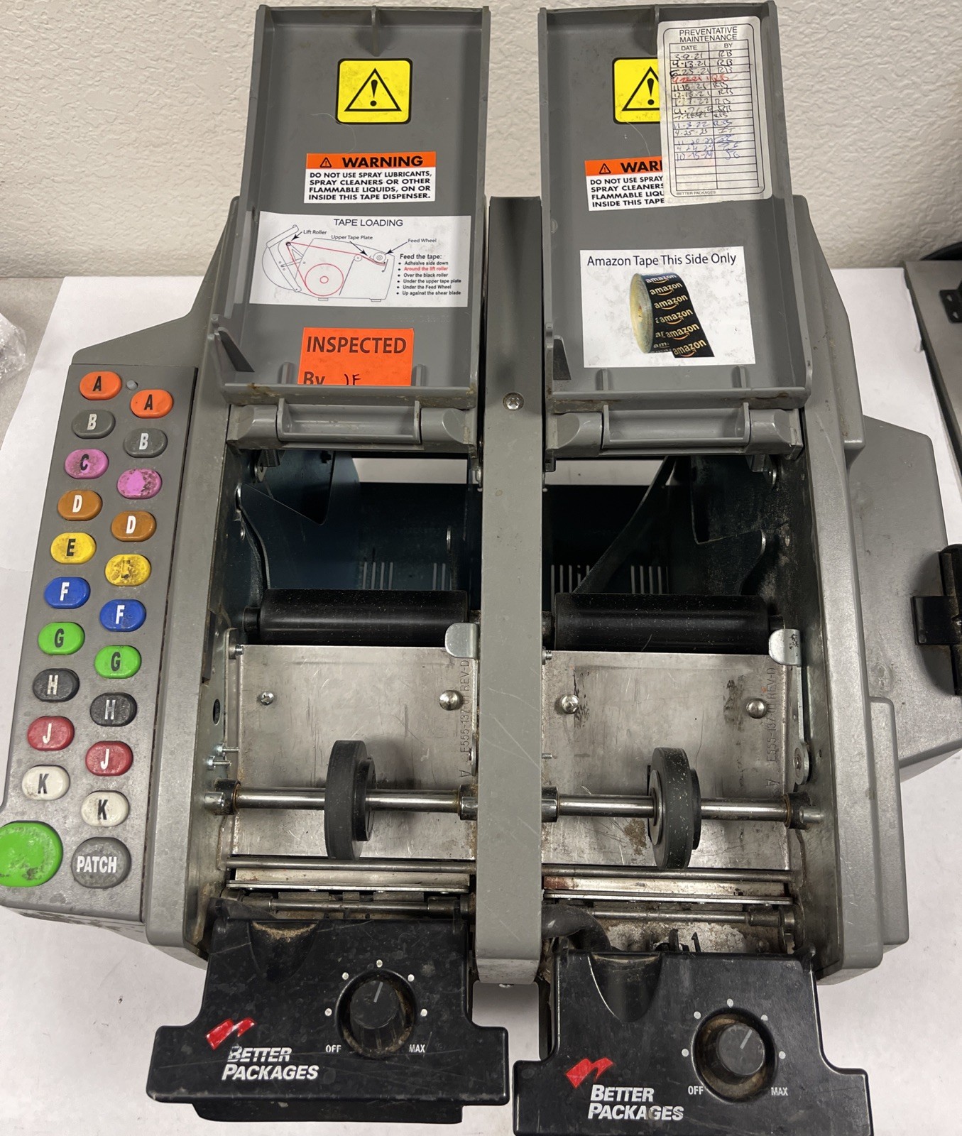 BETTER PACKAGING MODEL BP555eSD WATER ACTIVATED DUAL TAPE DISPENSER 555eSD