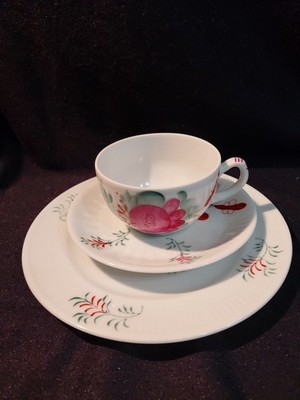 3 teiliges Gedeck August Warnecke Ostfriesische Rose OSTFRIESLAND Handgemalt