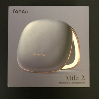 NEW Fancii Mila 2 LED Lighted Compact Makeup Mirror, 3.9''L x 3.9''W, Harbor Blue