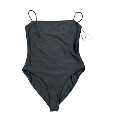 NWT Madewell x Jade Swim Layla One-Piece Swimsuit Large Black Minimalist Classic