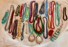 Vintage 1950-1970 Costume Bead Jewelry Lot of 27 Necklaces and 3 Bracelets