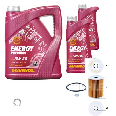 MAHLE Inspektionspaket 7 L MANNOL 5W-30 Energy Premium für Hyundai Genesis 3.8