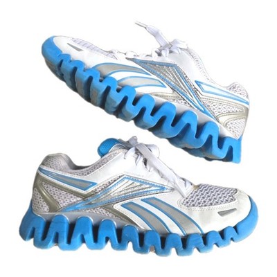 Reebok Womens Zig Pulse 2 1-V57387 Gray Blue Running Shoes Size 9 