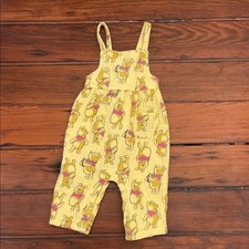 Disney Baby Winnie the Pooh 100 cotton gauzy one piece overalls sz 6-9 mos