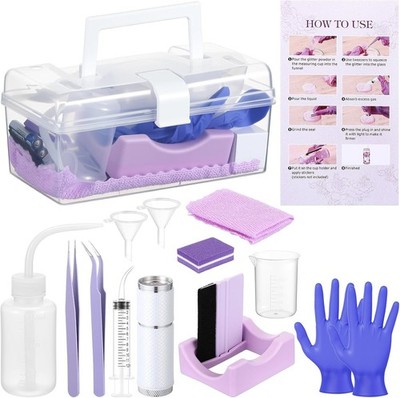 LemonRoad 15 Pcs Snow Globe DIY Tumbler Tool Kit Include Storage Box Squeeze Bot