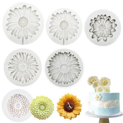 6 Pcs 3d Chrysanthemum Flower Silicone Mold Flower Fondant Cake Baking Molds Cho