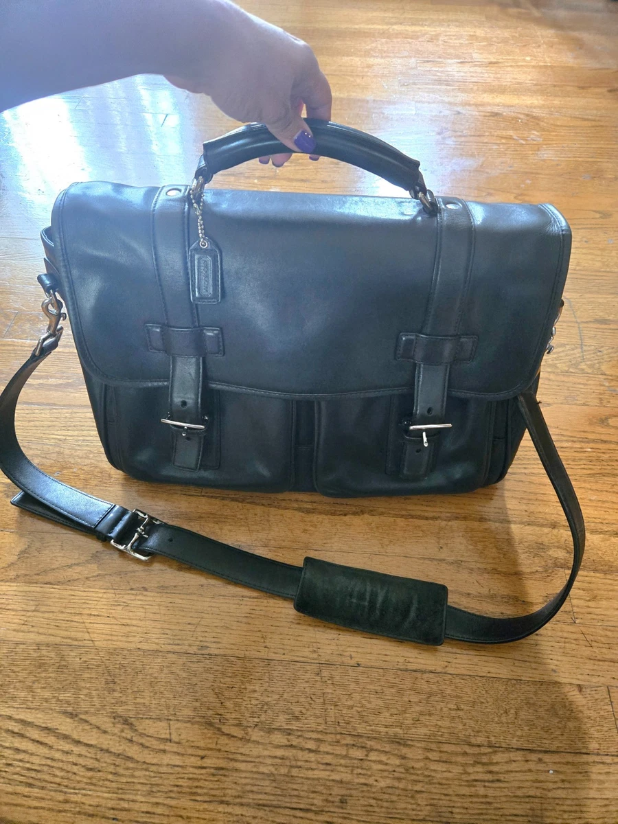 バッグ New Vintage Coach Briefbag Black Leather Vintage Coach Briefcase for sale | eBay