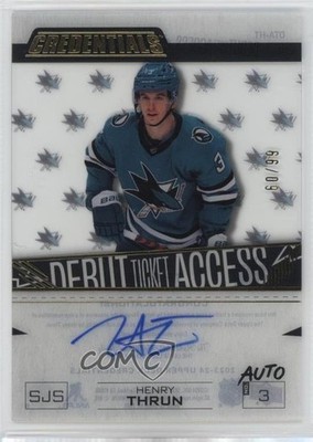 2023-24 Upper Deck Credentials 60/99 Henry Thrun #DTA-HT Rookie Auto RC 1kx2