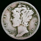 1923-S Mercury Dime - 90% Silver - Free Shipping!