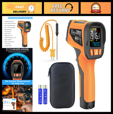 High-Precision Infrared Thermometer -40  to 1922 , 30:1 Pyrometer, Thermocouple