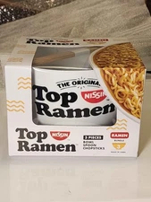 Top Ramen Bowl Set – Bowl, Soup Spoon, & Chopsticks – 3 Piece Gift Bundle New