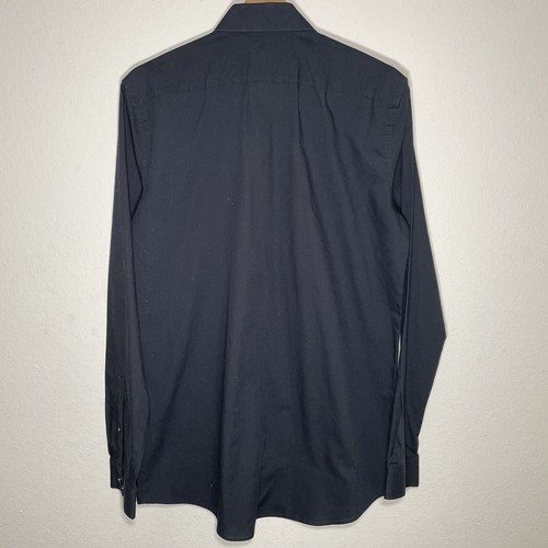 JF J Ferrar Slim Fit Ultra Comfort Schwarz Spread Collar Herren Freizeit Hemd Gr. M - Bild 2 von 4