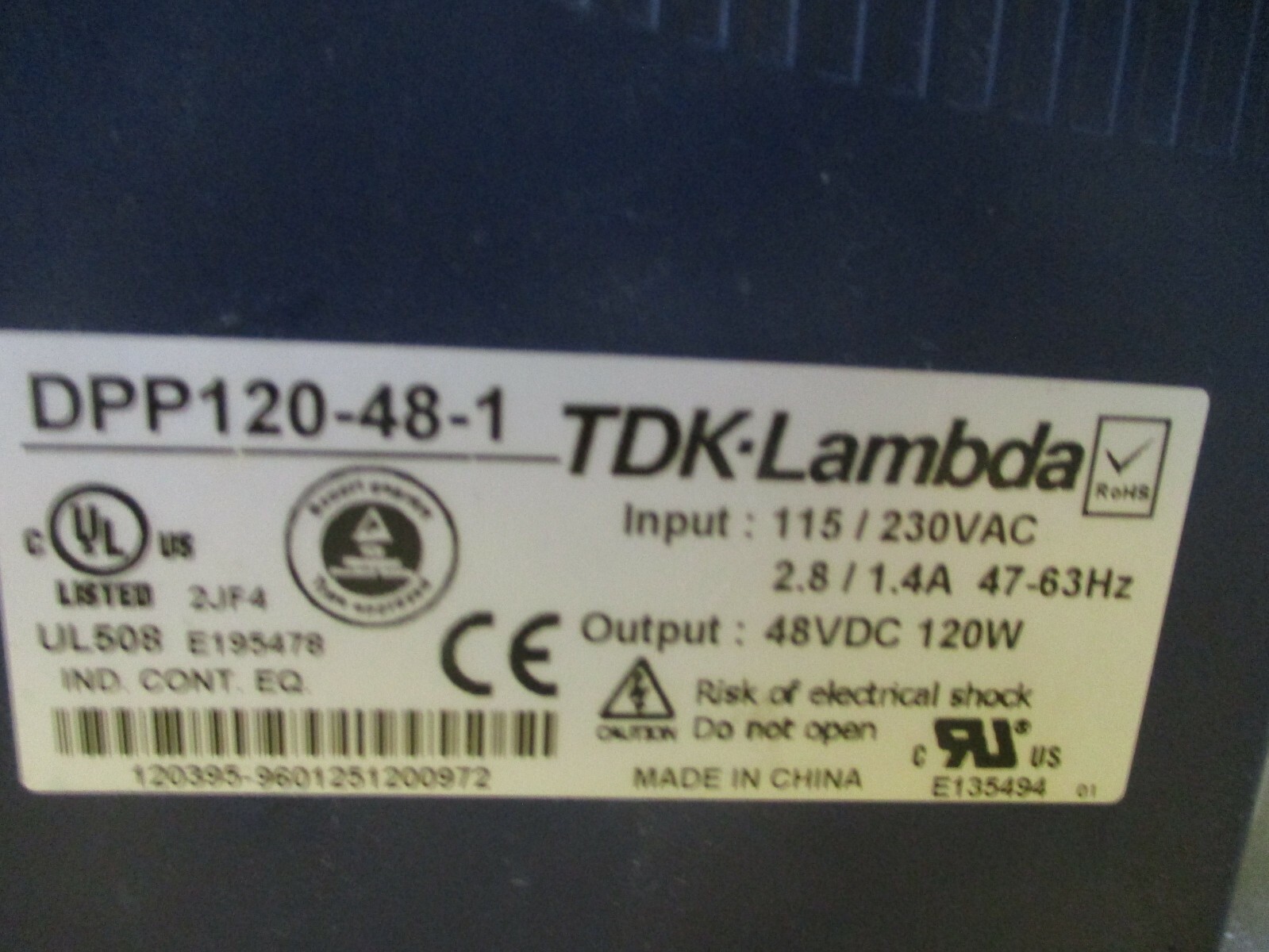 TDK-Lambda DPP120-48-1 48V DC 115/230VAC Power Supply | eBay