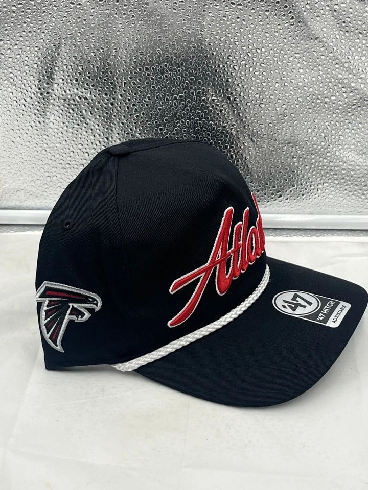 Atlanta Falcons NFL '47 Brand Black Rope Script Hitch Snapback Adjustable Hat - Image 4 of 4