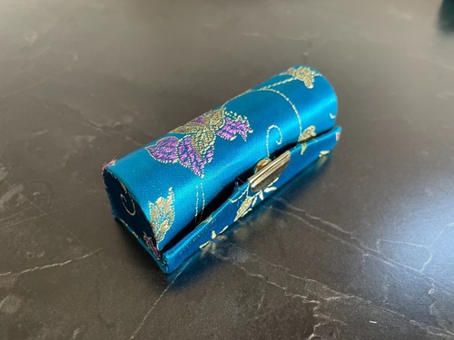 Lipstick case in Silk Brocade with Mirror, choose your colour quick UK delivery - Picture 41 of 54