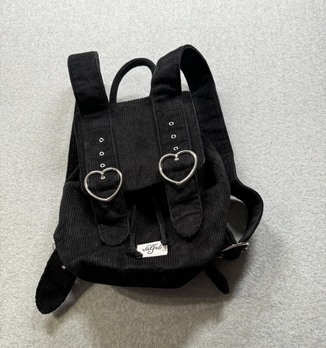 Valfre Heart Backpack Black Velver Corduroy Goth EMO Y2K | eBay display picture 1