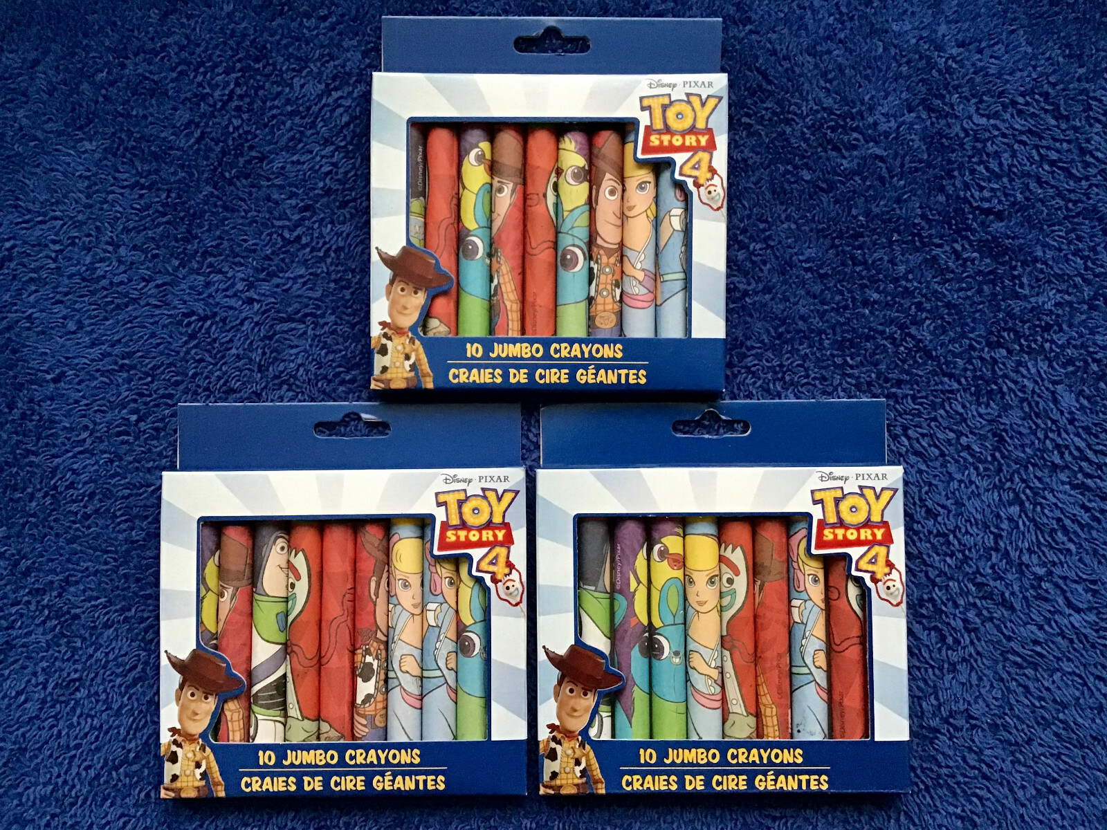 3 Boxes 10 Pack Disney Pixar TOY STORY 4 Jumbo Crayons Non-T