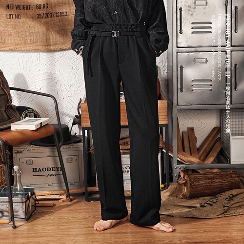 Japanese Retro Elastic Loose Wide Leg Sweatpants Men Sports Straight Casual Pant