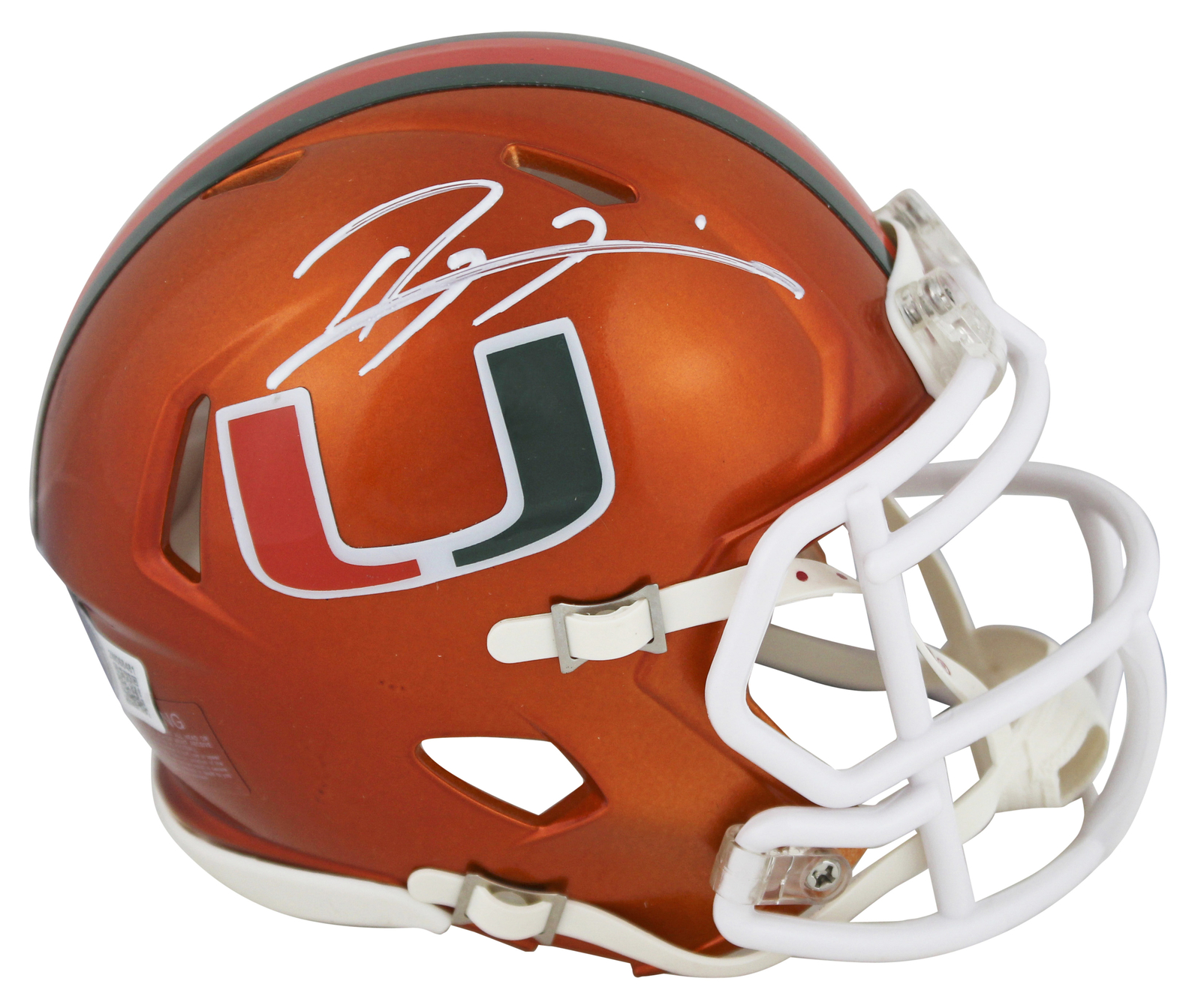 Ray Lewis Autographed Signed Miami Authentic Flash Speed Mini Helmet Beckett Witnessed 