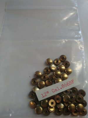 NOS BF CAL. 866 12''' GOLD CROWN. APPROX 5.5MM DIAM, 1.5MM NECK, TAP 10