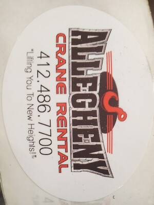 Allegheny Crane Rental Pennsylvania Equipment Hardhat Operating Engineer Sticker
