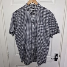 Brutus Shirt XL Blue White Check Short Sleeve Mod Pocket