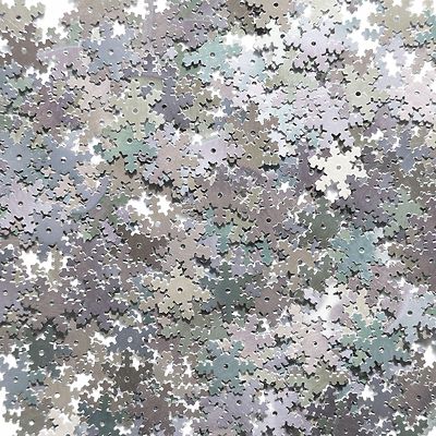 Snowflake Sequin Silver Shiny Iris Rainbow Iridescent 15mm (5/8'') Twinkle Flake