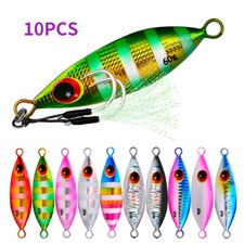 10PCS Jig Fishing Lure 10g-60g Fishing Jigs Saltwater Lures Metal Bass Jig Isca