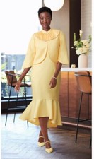 Size 8 Ashro Yellow Summer Wedding Church Party Juleta Bolero Jacket Dress