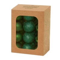 Weihnachts Unzerbrechliche Kugeln 24Er Pack 30Mm Baumdekoration DunkelgrüN