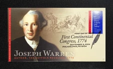 2024 Continental Congress Forever Stamp FDC: Joseph Warren: Cachets Ciccolella