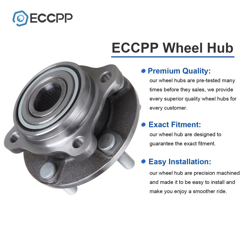 2 piezas cojinetes de cubo de rueda delanteros AWD para Mitsubishi 3000GT Lancer Evolution SIN ABS Foto 3 de 4