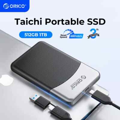 ORICO Taichi Portable SSD 500MB/S 2.5 inch External Solid State Drive USB 3.2