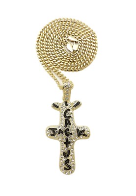 TRAVIS SCOTT CACTUS JACK PENDANT WITH 3mm 20'' CUBAN CHAIN