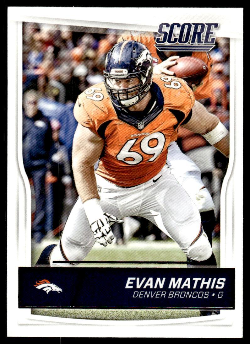 2016 Score 106 Evan Mathis Denver Broncos Football Card