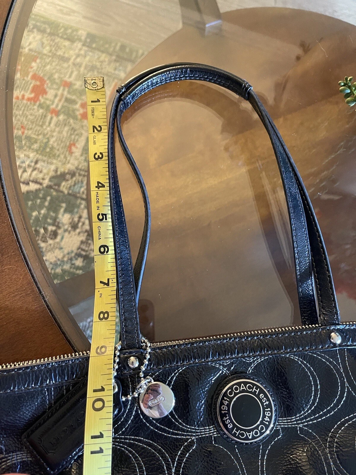 BORSA BREVETTATA COACH F19198 FIRMA CUCITA NERA Stile Classico